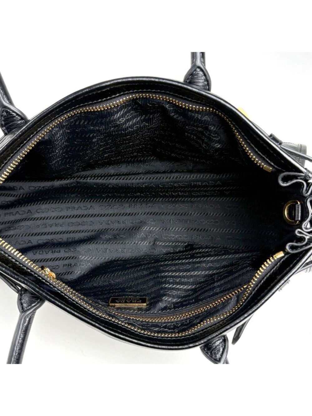Prada Handbag 2-Way Leather Nero - Picture 10 of 10